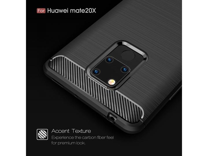 Actual product image Screenguard Huawei Mate 20 X Cover Carbon Brushed Soft TPU (Mate 20 X)