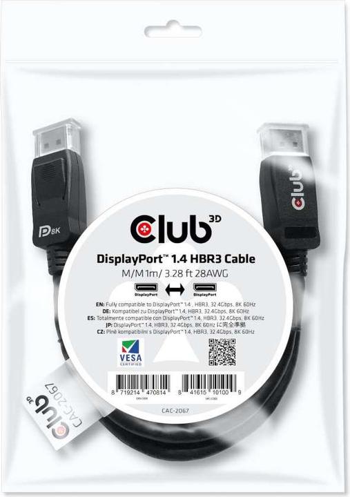 Immagine prodotto Club 3D DisplayPort — DisplayPort (1 m, DisplayPort)