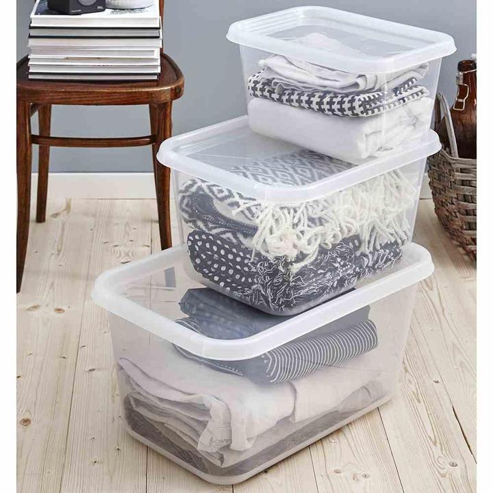 Actual product image Orthex BasicBox SmartStore Basic made of PP in colour transparent, 58x39x30 cm capacity: 44 l, Basic L (58 x 39 x 30 cm, 44 l)