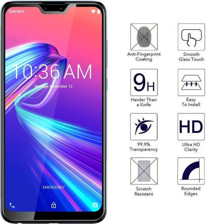 Actual product image Screenguard Asus Zenfone Max Pro M2 Full Screen Protective Glass Film 2.5D 9H (1 Piece, Asus Zenfone Max Pro (M2))