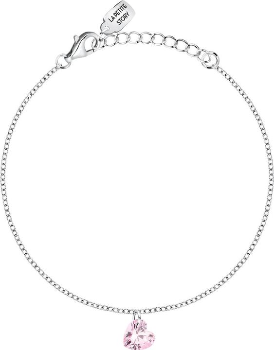 La Petite Story - Delicate silver bracelet with a pink heart Silver LPS05AWV56 (19 cm, Silber 925)