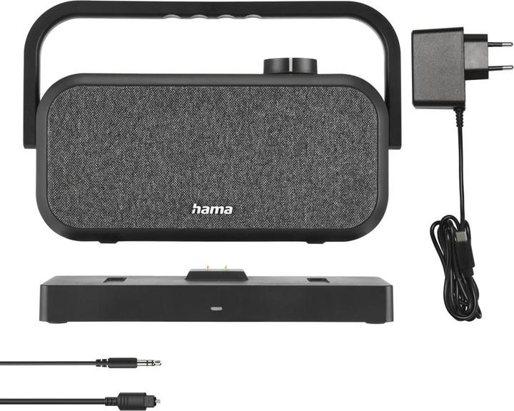 Immagine prodotto Hama Lautsprecher für Fernseher, 2,4-GHz-Station + Bluetooth®, tragbar, stereo (18 h, Porta USB)