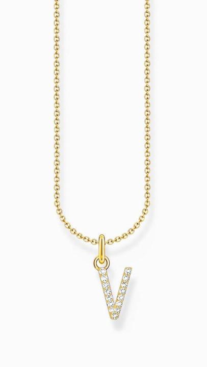 Image du produit Thomas Sabo Chaîne avec pendentif lettre V doré (Or jaune 750 plaqué or, Argent sterling 925, 38 - 45 cm)