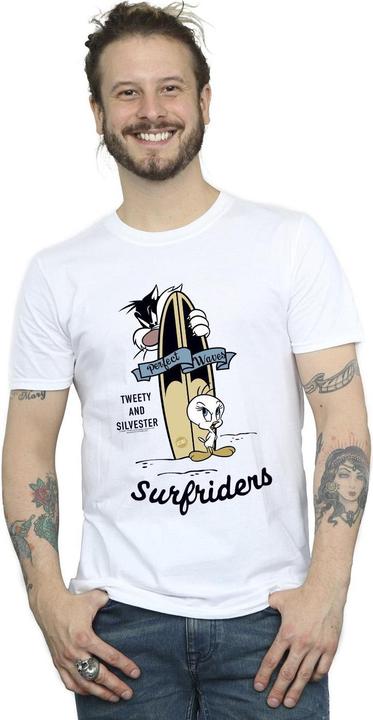 Actual product image Looney Tunes Mens Tweety And Sylvester Perfect Waves T-Shirt (4XL)