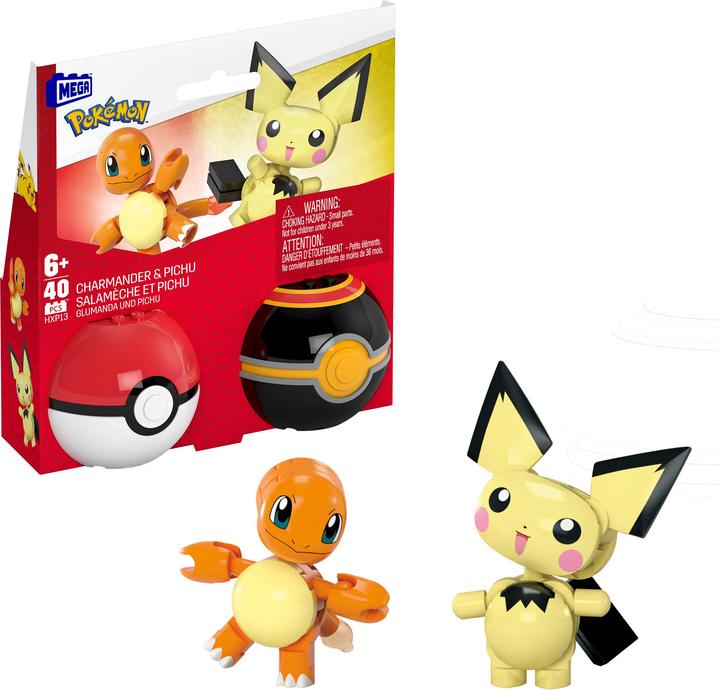 Produktbild Pokémon Bauset Poké Ball Collection: Glumanda & Pichu
