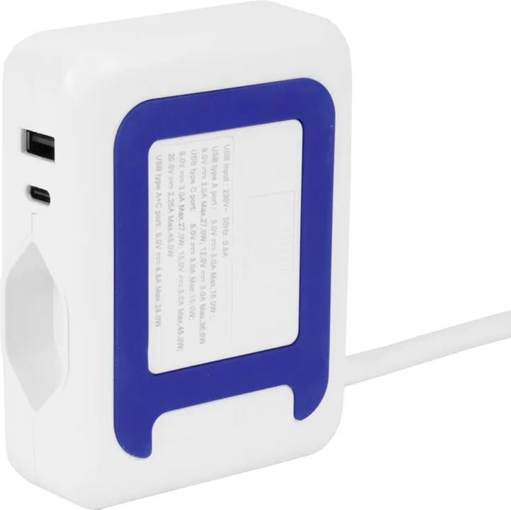 Actual product image Steffen IQ charging station (3 x, Type 13, USB-A, USB-C, 1.50 m)
