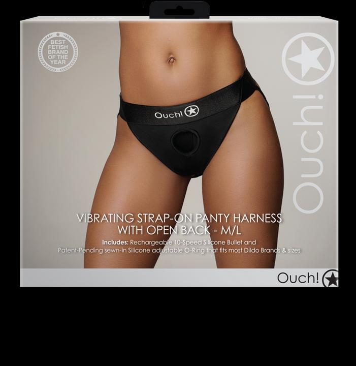 Immagine prodotto Ouch! Vibrating Strap-on Panty Harness - Open Back - M/L