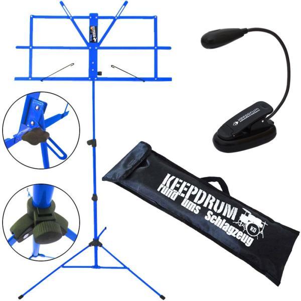 Actual product image keepdrum MUS2BL Music Stand Blue with Light