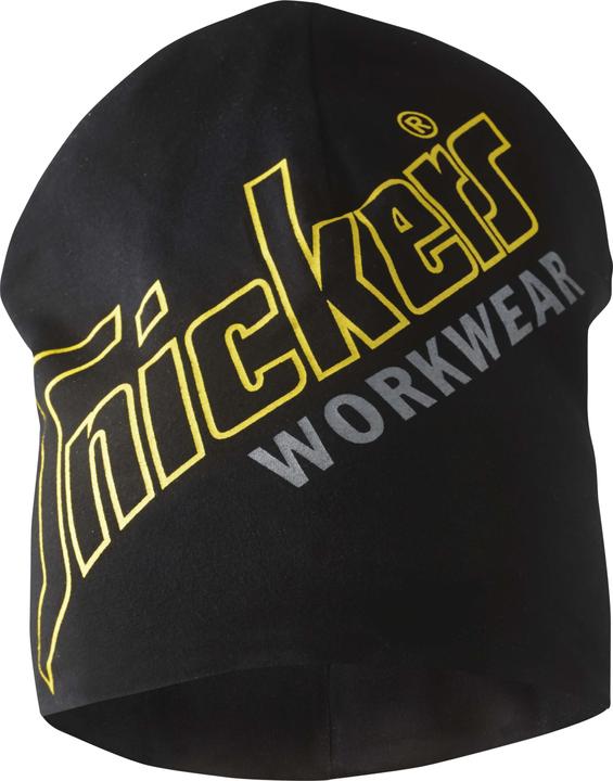 Produktbild Snickers Workwear WORKWEAR Beanie allround sort one size med Snickers logo, 100% bomuld (One Size)