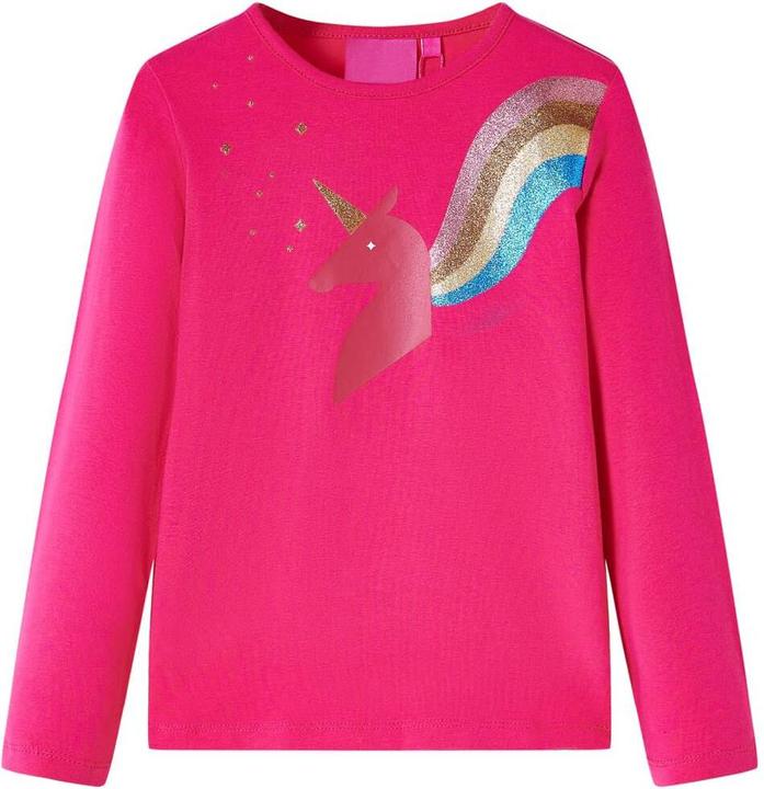 VidaXL Kinder-Langarmshirt Knallrosa 116,Material: 95 % Baumwolle (116)