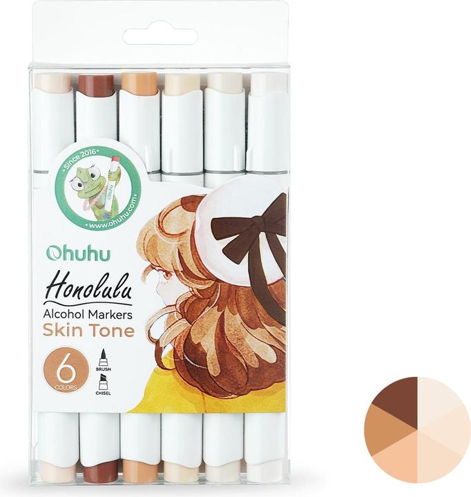Image du produit Ohuhu Marqueurs d'art Honolulu (Couleurs de peau, 6 x)