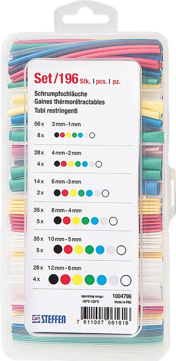 Steffen Kit de gaines thermorétractables (196 x)