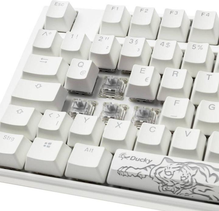 Produktbild Ducky One 3 Classic Pure White Gaming Tastatur, RGB LED - MX-Speed-Silver (DE, Kabelgebunden)