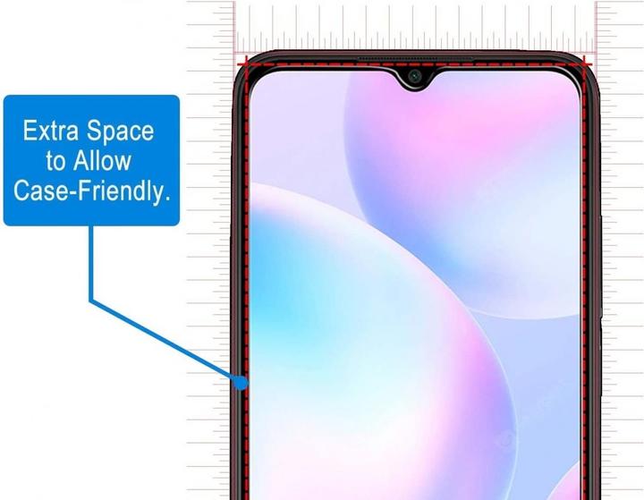 Produktbild Screenguard Xiaomi Redmi 9A Panzerglas Schutzfolie Case Friendly Design (1 Stück, Xiaomi Redmi 9A)