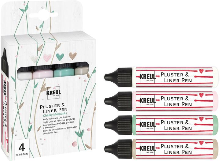 Produktbild Kreul Pluster & Liner Pen Set (Mint, Rosé, Nougat, Weiss, 29 ml)