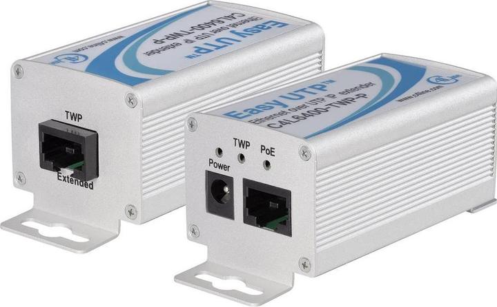 Image du produit Renkforce RF-2016862 Netwerkuitbreiding 2draads Reikwijdte (max.) : 500 m 2 stuk(s) 100 MBit/s Met PoE-functie