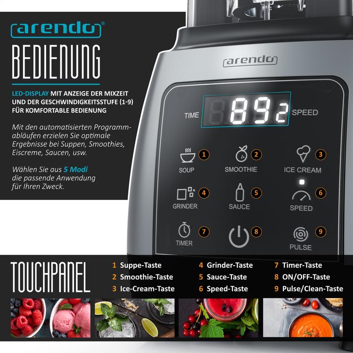 Image du produit Arendo Mixeur sur socle (2000 W)