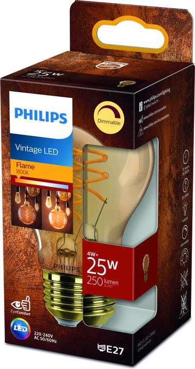 Actual product image Philips Lampe (E27, 4 W, 250 lm, 1 x, F)
