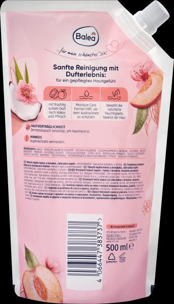 Actual product image dm Balea Cream Soap Peach & Coconut (refill, 500 ml)