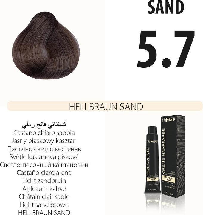 Image du produit FemMas 5.7) Couleur de cheveux Sable brun clair 100ml (Marron clair Sable)