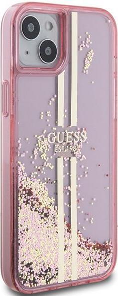 Image du produit Guess GUHCP15MLFCSEGP iPhone 15 Plus / 14 Plus 6.7" różowy/pink hardcase Liquid Glitter Gold Stripes (Apple iPhone 15 Plus, Apple iPhone 14 Plus)