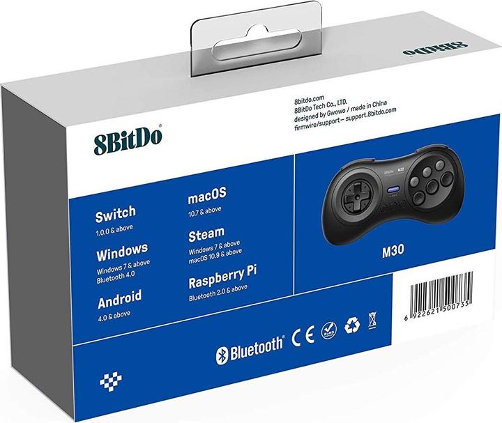 Actual product image 8bitdo M30 Bluetooth Wireless Pad (Windows, Android, Linux, Switch, Raspberry Pi 3)