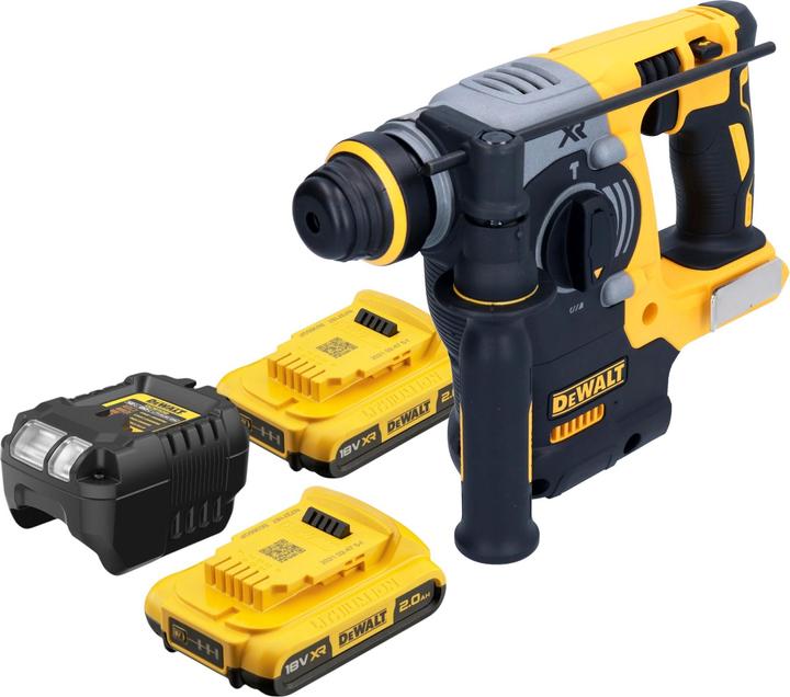 Produktbild DeWalt DCH 273 D2 Akku Kombihammer 18 V 2,1 J SDS Plus Brushless + 2x Akku 2,0 Ah + Ladegerät (Akkubetrieb)