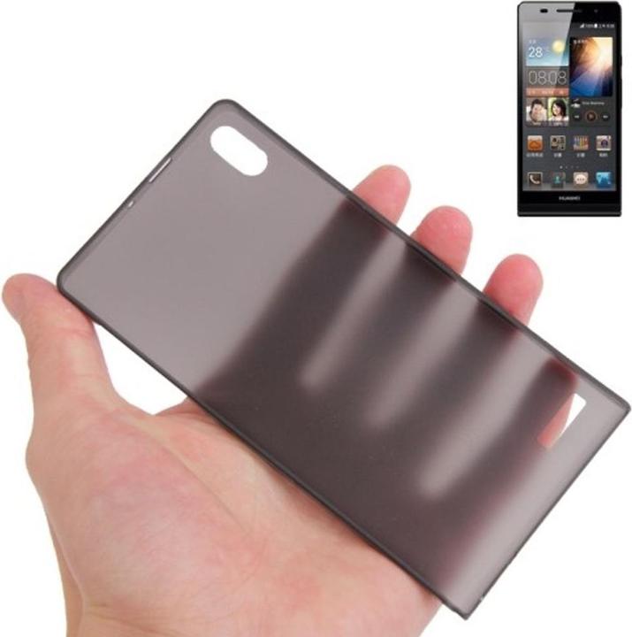 Produktbild König Design Schutzhülle Case Ultra Dünn 0,3mm für Handy Huawei Ascend P6 Schwarz Transparent (Huawei Ascend P6)