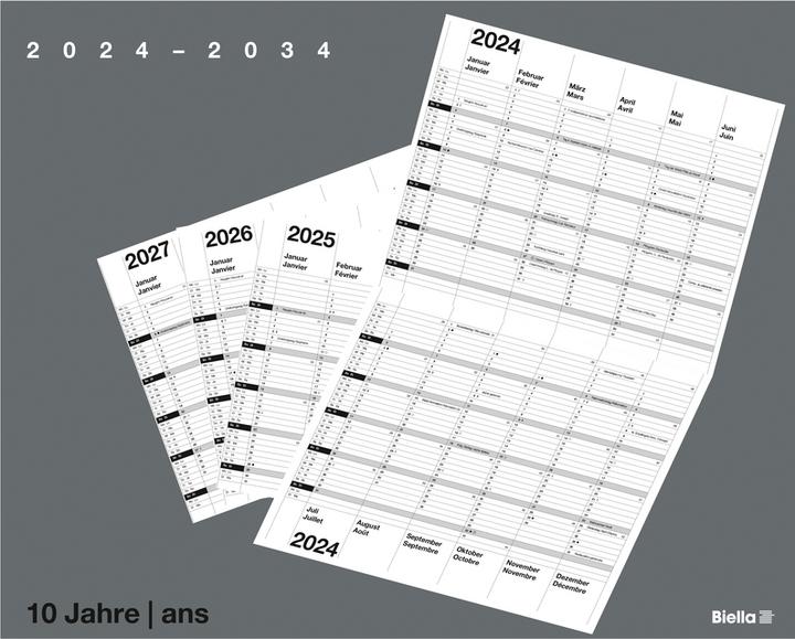 Image du produit Biella Calendrier décennal (30 x 24 cm, Couverture rigide, Français, Allemand)