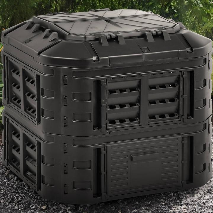Actual product image Hillvert Gartenkomposter Schnellkomposter Komposter Kompostbehälter Kunststoff 600 L (600 l)