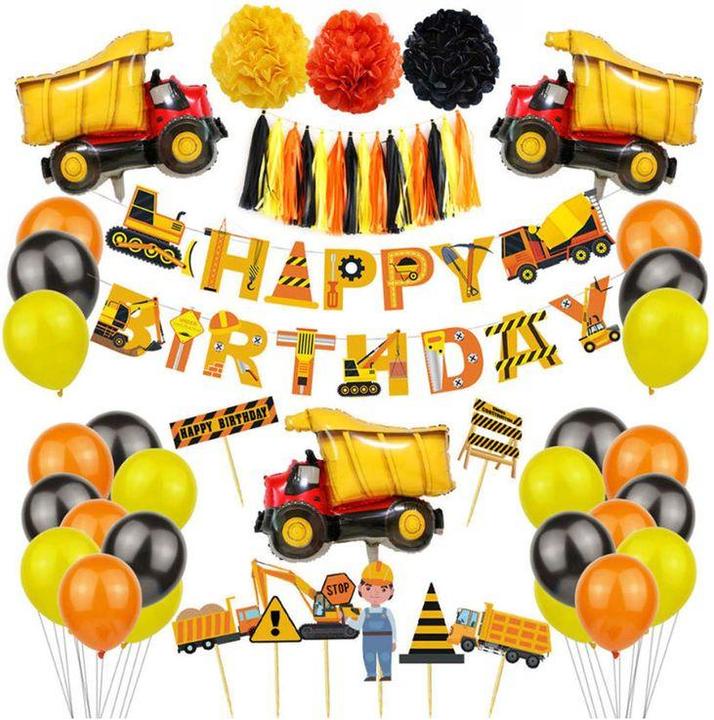 Produktbild Hermex Ballon Set Bauarbeiter Ballons Geburtstags Ballons Kinder Ballon (1 x)