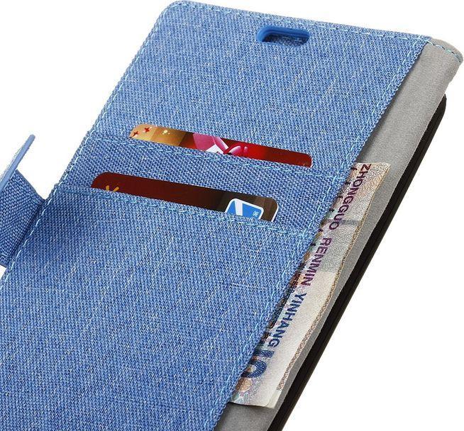 Produktbild MU Classic Leder/Stoff Hülle mit Standfunktion (LG Q6, LG Q6+)