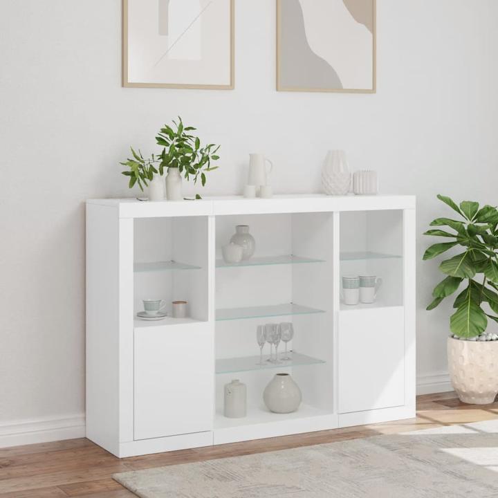 Produktbild VidaXL Sideboards mit LED-Leuchten 3 Stk. Weiss (142.5 x 37 x 100 cm)