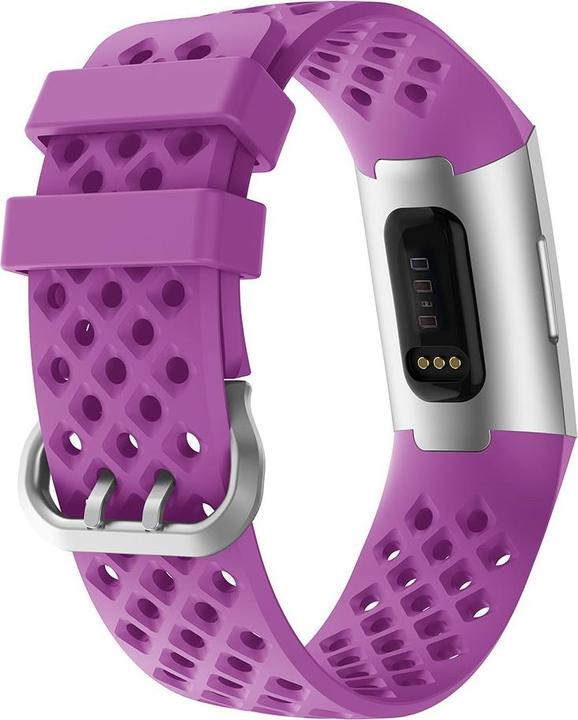 Actual product image Cover-Discount Fitbit Charge - silicone sports bracelet perforated purple (Silicone)