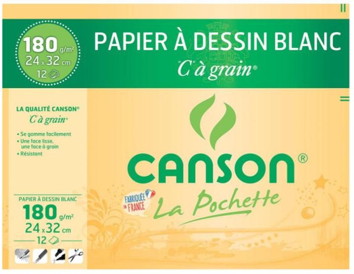 Produktbild Canson Zeichenpapier "C" … Grain, DIN A4, 180 g/qm (A4)