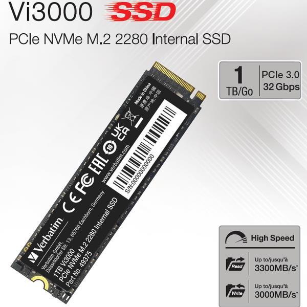 Actual product image Verbatim SSD Vi3000 Internal PCIe NVMe M.2 (1000 GB, M.2 2280)