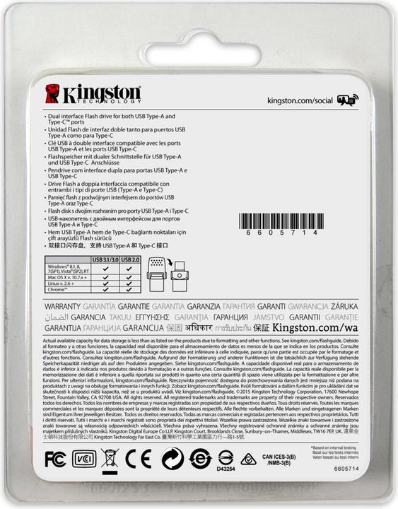 Actual product image Kingston DataTraveler microDuo 3C (128 GB, USB-A, USB-C)