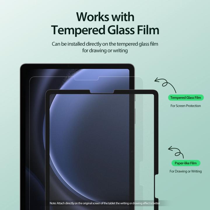 Actual product image Dux Ducis Naad Paperfeel protective film Tab S9 FE (X510/X516B) - Black (1 Piece, Galaxy Tab S9 FE)