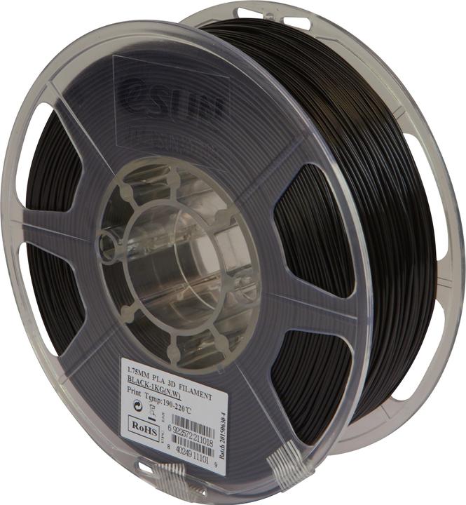 eSUN PLA+ 1.75mm Schwarz 1Kg (PLA+, 1.75 mm, 1000 g, Schwarz)