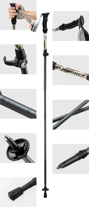 Actual product image Qunature Nordic Walking Trekkingstock Aluminium 110 – 130 cm 1 Stk. - Braun