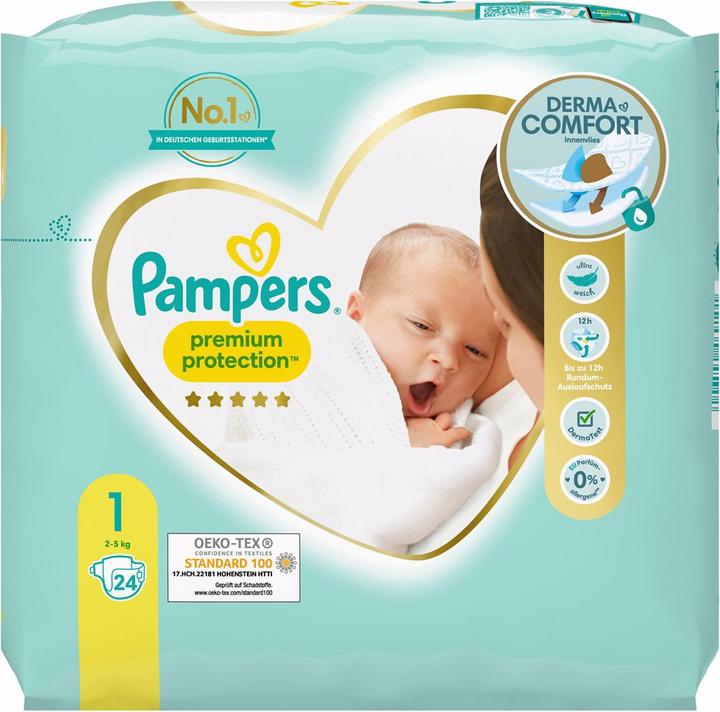 Produktbild Pampers Premium Protection (Gr. 1, Tragepack, 24 Stück)