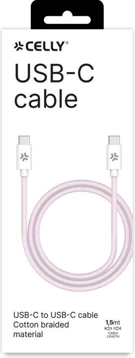 Immagine prodotto Celly Usbcusbccottpk (1.50 m, USB 2.0, 60 W)