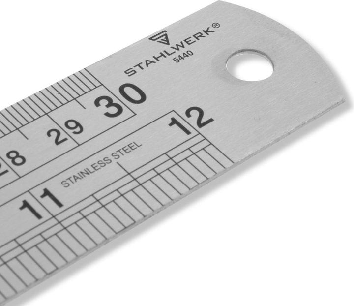 Actual product image Stahlwerk Stainless steel ruler 300 mm, suitable for industry, trade and DIY (300 mm)