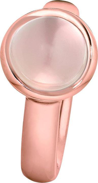 Xen Ring mit 10 mm grossen weissen Chalcedon rosè vergoldet (54)