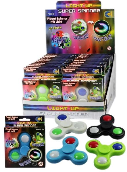 Produktbild Fun trading 1 Finger-Kreisel fidget spinner LED Licht Chrome Far