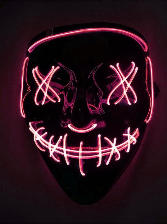 PhoneLook Cosplay Maske The Purge Neon LED Gesichtsmaske Universalgrösse