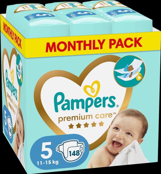 Immagine prodotto Pampers Premium (Dimensione 5, Pacco mensile, 148 Pezzo/i)