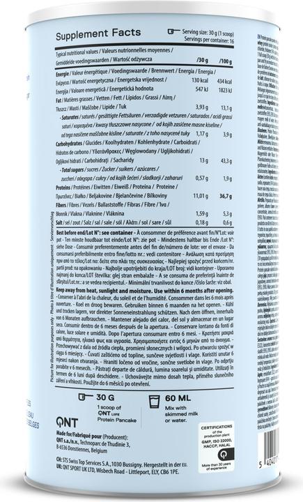 Nährwerte und Zutaten QNT Protein Pancake (Blueberry, 1 Stk., 500 g)