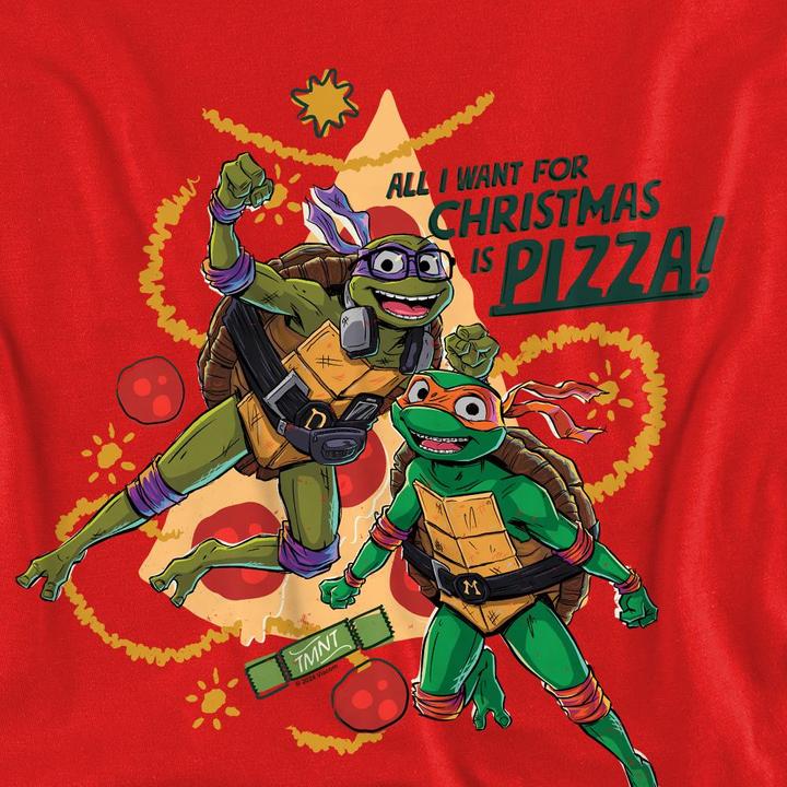 Immagine prodotto Teenage Mutant NT Felpa Natale Michelangelo e Donatello Pizza Adulto Unisex (L)