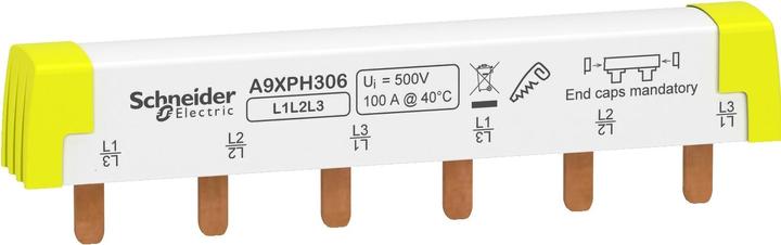 Schneider Electric Phasenschiene Steg, ablängbar, 3P, 6 TE, A9XPH306 (100 A)